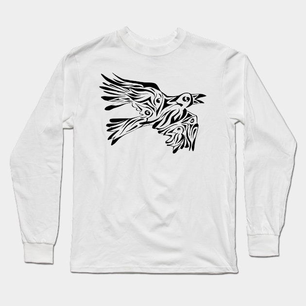 One raven or two ravens or seven ravens Long Sleeve T-Shirt by Catdog